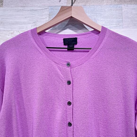 J.CREW Collection 100% Italian Cashmere Polo Sweater Purple Womens Medium - Picture 3 of 6